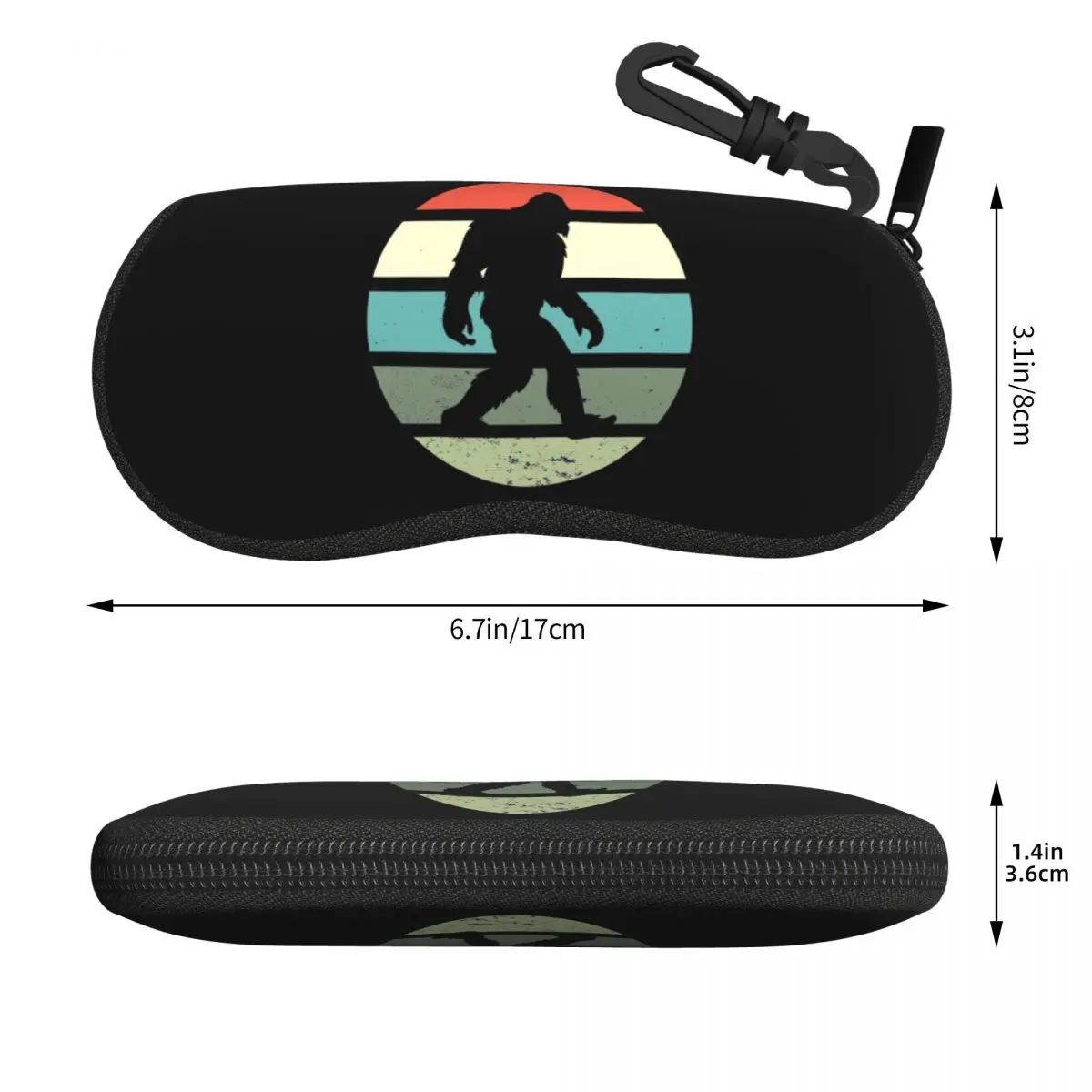 Custom Retro Bigfoot Vintage Sunglasses Soft Case Neoprene Zipper Shell Eyeglass Case Protective Box For Glasses