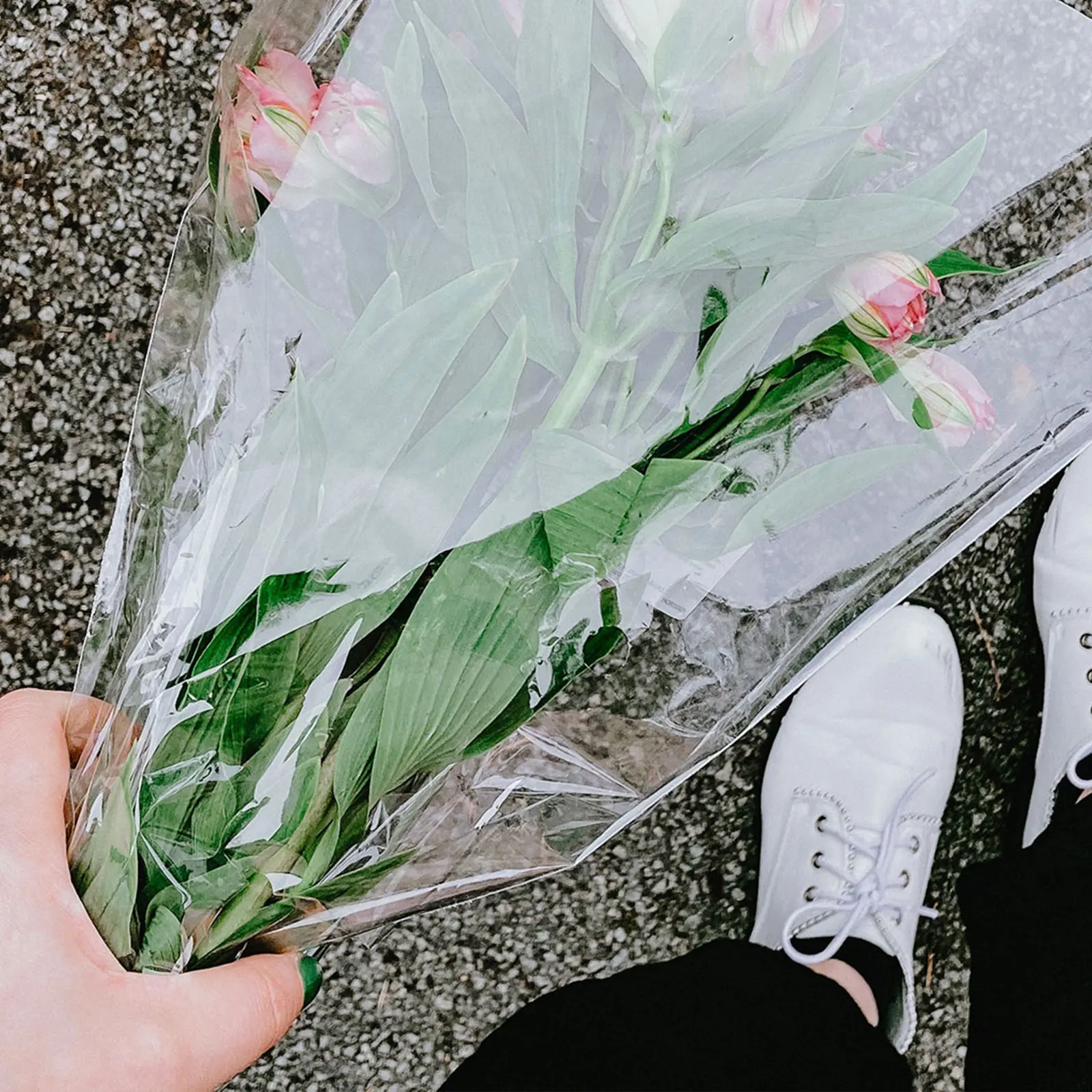 

100pcs Transparent OPP Flower Packaging Bag Single Rose Sleeve Practical Wrapping Decorative Bouquet Bags Professional Gift