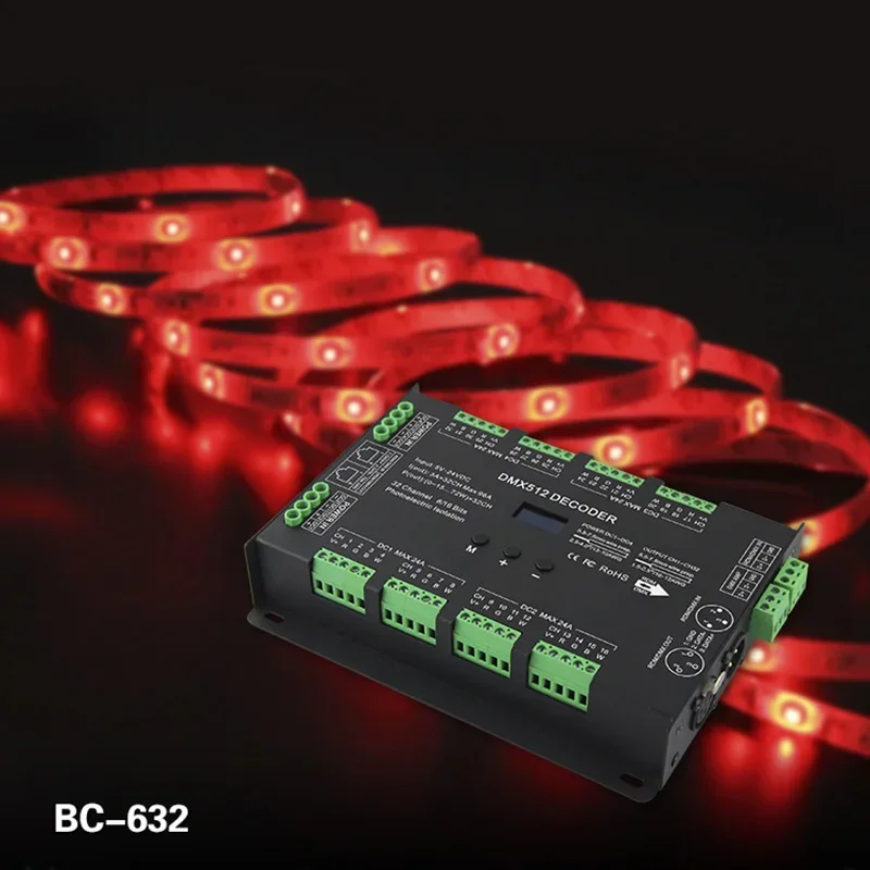 Imagem -05 - Dmx Led Decoder Controller Única Cor Cct Rgb Rgbw Luzes de Tira dc 5v24v 3a Dmx512 32ch