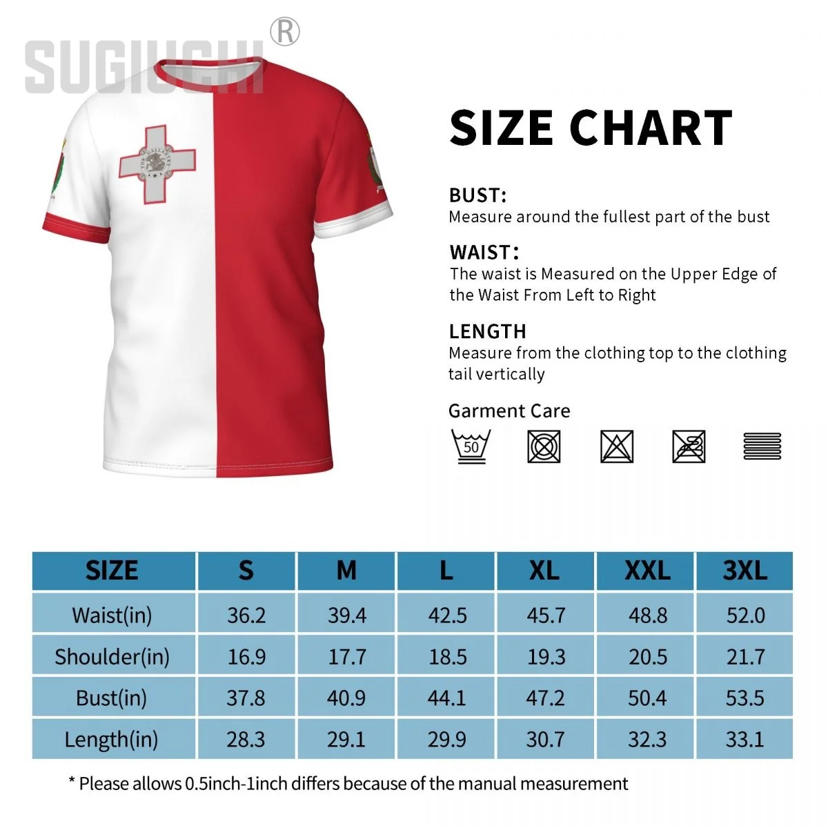Custom Name Number Malta Flag Emblem 3D T-shirts For Men Women Tees team Clothes Soccer Football Fans Gift T shirt view 6