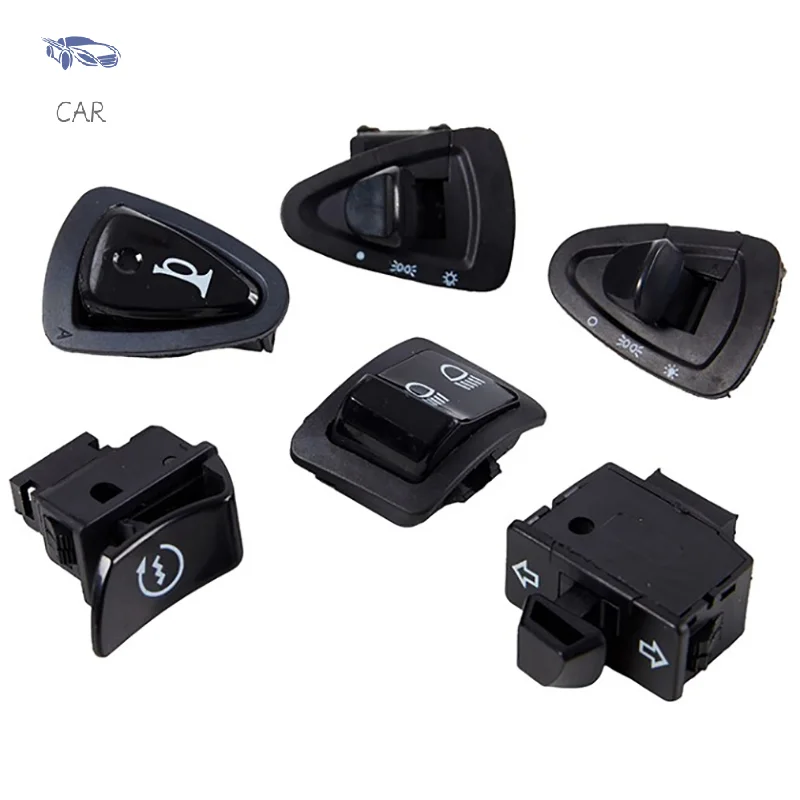 Motorcycle Start Switch Horn Light Turn Signal High Low Beam Button Switch Connecters For Scooter Motorcycle Moped Accessories