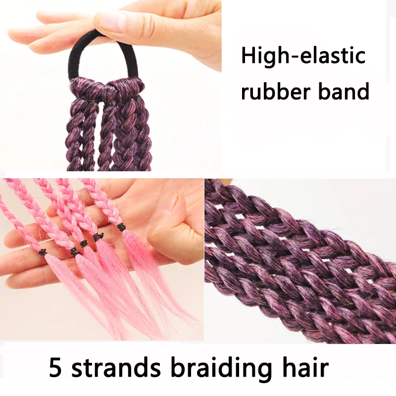 1/2pcs Gradient Weave Hair Accessories Fake Hair Braids Colorful Ties Dirty Dreads Highlighted Braid Head Ropes