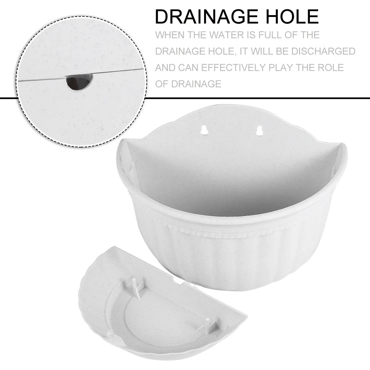 

Wall Mounted Flower Pot Semi-Circular Hanging Planter For Indoor Outdoor Garden Decor Desktop Balcony Plastic Flowerpot