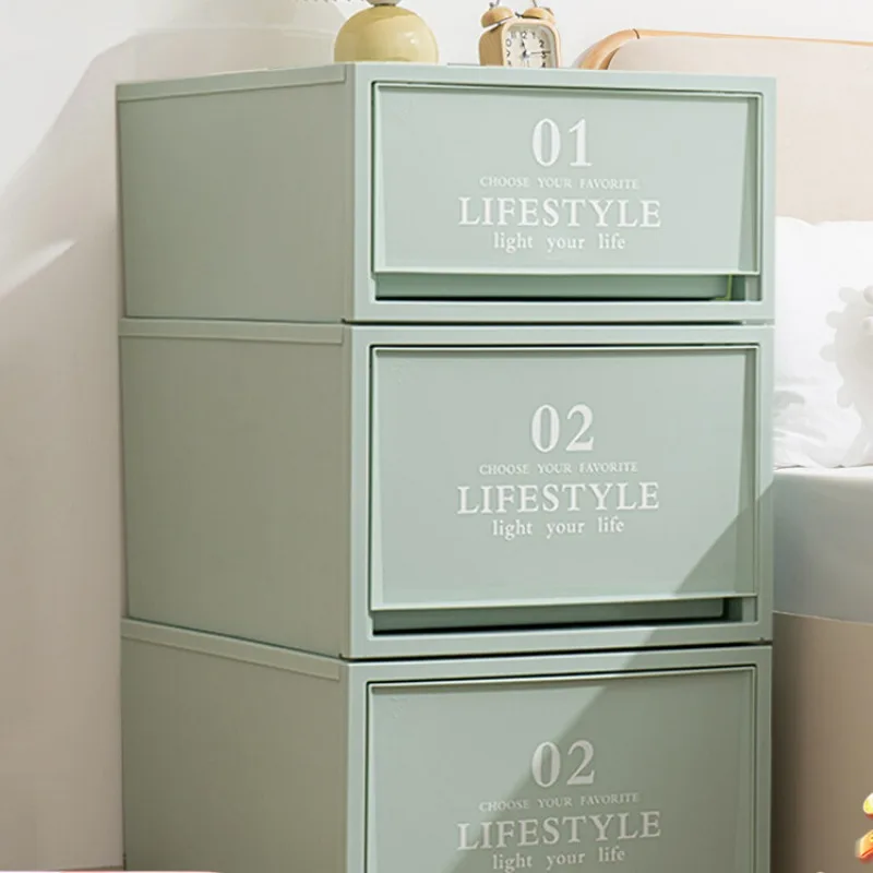 Drawer storage box Right angle macaron plastic storage box Superimposed storage cabinet Bedside