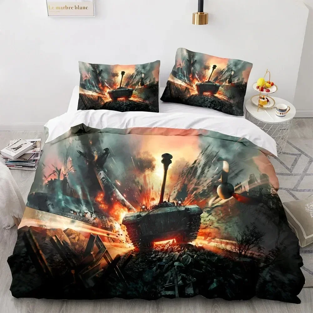 Armored Tank Fighter 3D NEW Duvet Cover Pillowcase Bedding Set Adult Boy Girl Bedroom Decoration Children Single Double Large