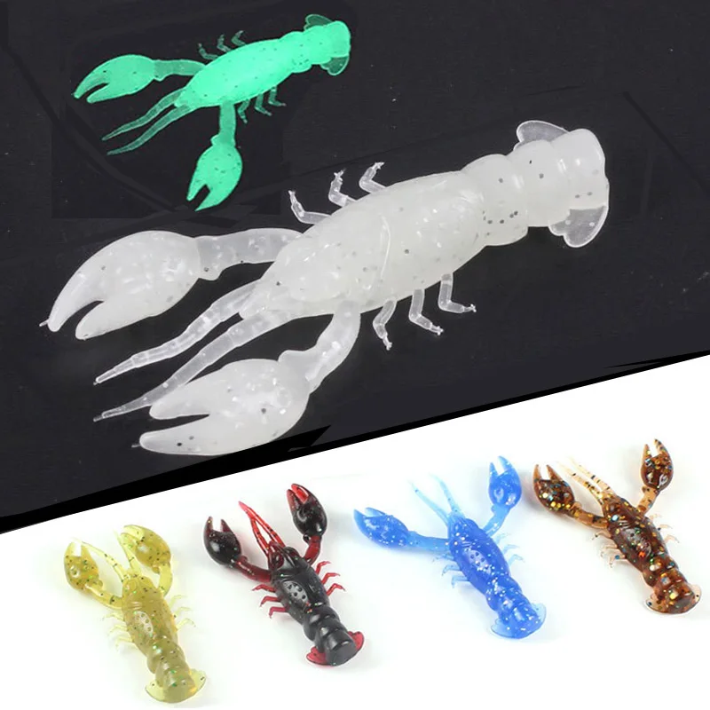 Artificial Shrimp Baits Soft Fish Lures Fishing Tackles Crayfish Lures Worm Shad Eel Needfish Swimbaits Jig Head Fishing Tools