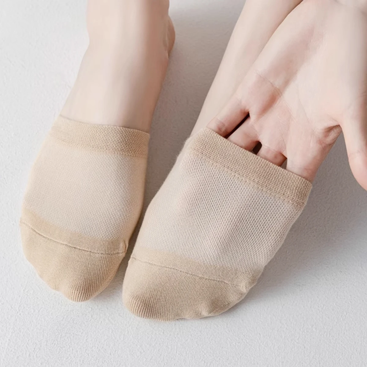 8/16 زوجًا من الجوارب النسائية، أسود وعاري، مريح، مسامي، جوارب رسمية، غير مرئية. #2