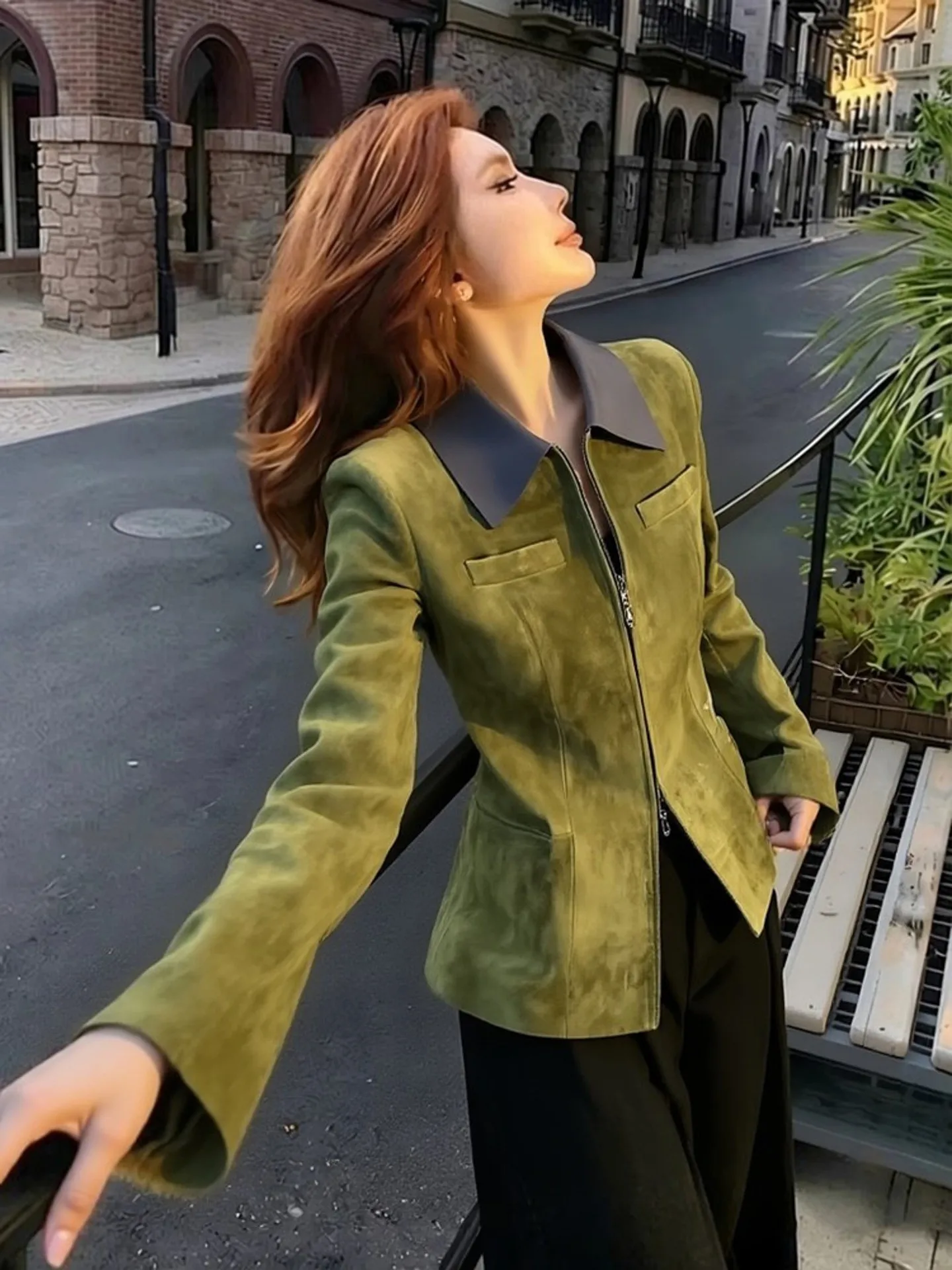 

Женская модная уникальная укороченная куртка с завышенной талией и пэчворком, весна 2026, стильная уличная одежда