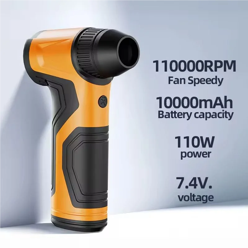 

110000RPM Mini Turbo Jet Fan Electric Air Duster Adjustable wind speed Turbo Violent Blower Rechargeable with Light Car Cleaning