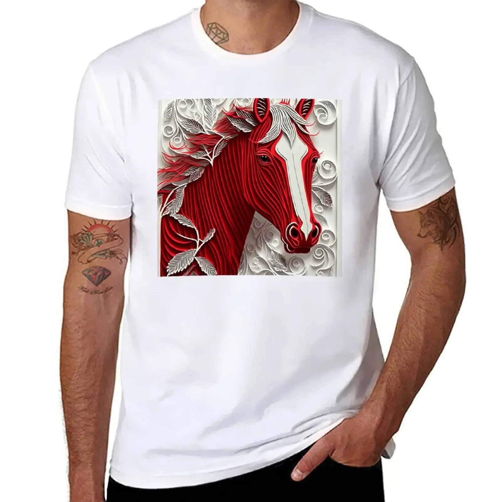 New Paper Cutout of a Horse T-Shirt graphic shirts shirts graphic shirts men graphic