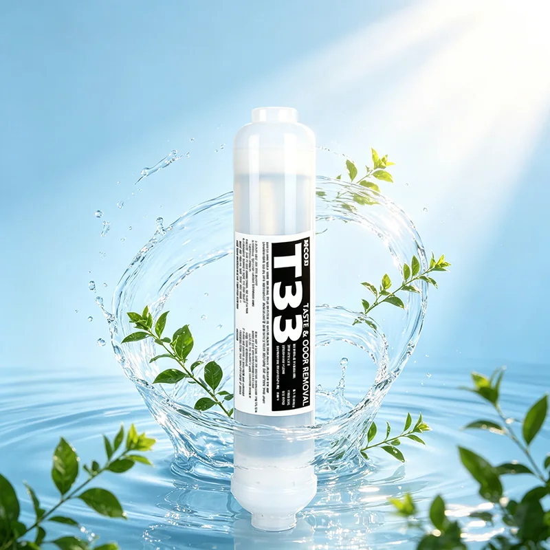 MCOSI T33 Water Filter Cartridge, Coconut Shell Activated Carbon Taste & Odor Removal Inline Filter Home Kitchen Water Purifer