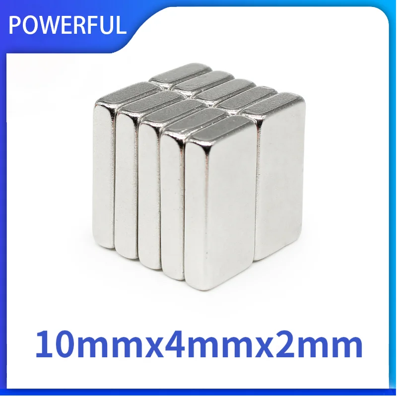 20~500PCS 10x4x2 Block Rare Earth Magnet Strong N35 Quadrate Magnets 10mm x 4mm x 2mm Permanent Neodymium Magnet 10*4*2