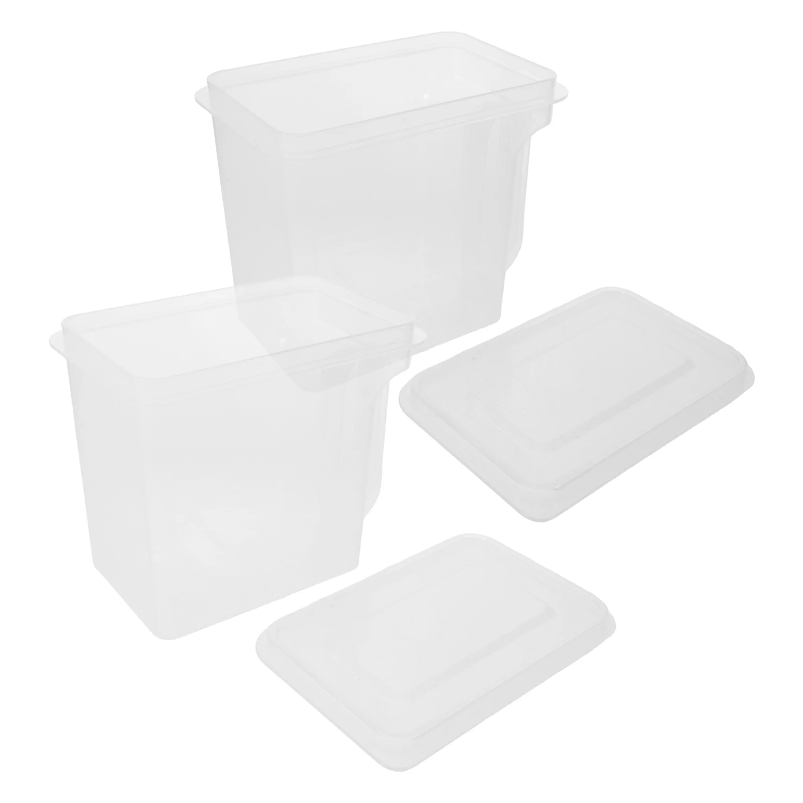 

2Pcs Transparent Storage Box Clear Plastic Food Containers with Lids for Kitchen Airtight Cereal Holder Bucket Grain Spice Rice