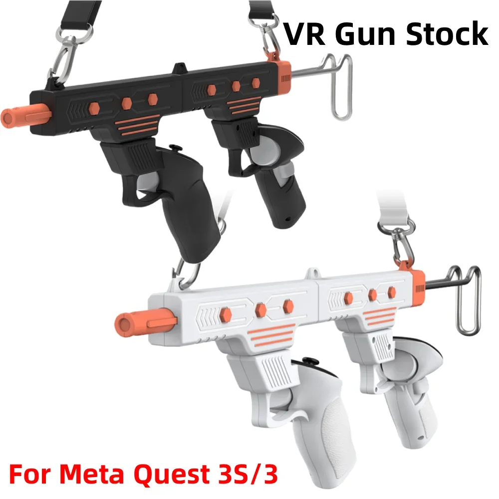 VR Controller Stock Rifle Adapter for Meta Quest 3S/3 Accessories shooting Controller Handle with Shoulder Strap﻿﻿ VR Gunstock