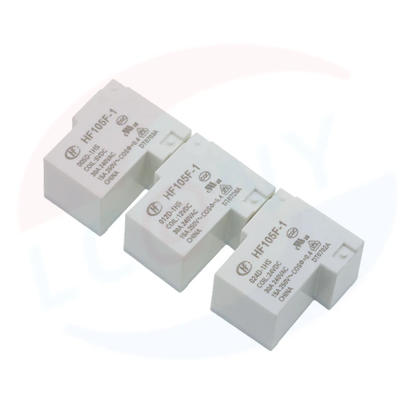 5Pcs Relays JQX-HF105F-1-005D-1HS HF105F-1-012D-1HS HF105F-1-024D-1HS 30A 250VAC 4PIN 5V 12V 24VDC 220A