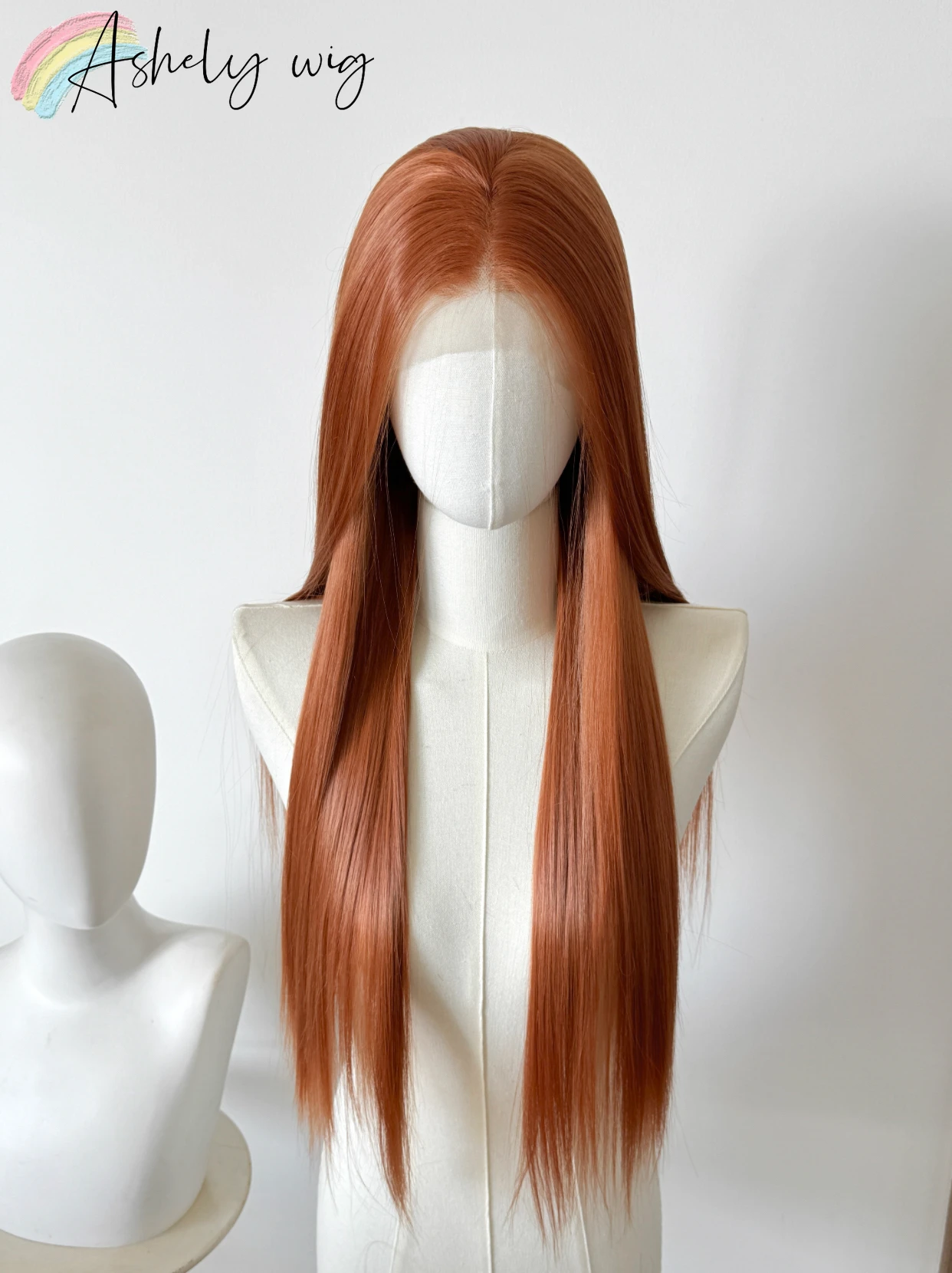 Orange Wig for Women 13*4 Lace Front Wig Long Straight Hair Wig Nature Looking Soft Super Thick Super Thick for Cosplay Daily
