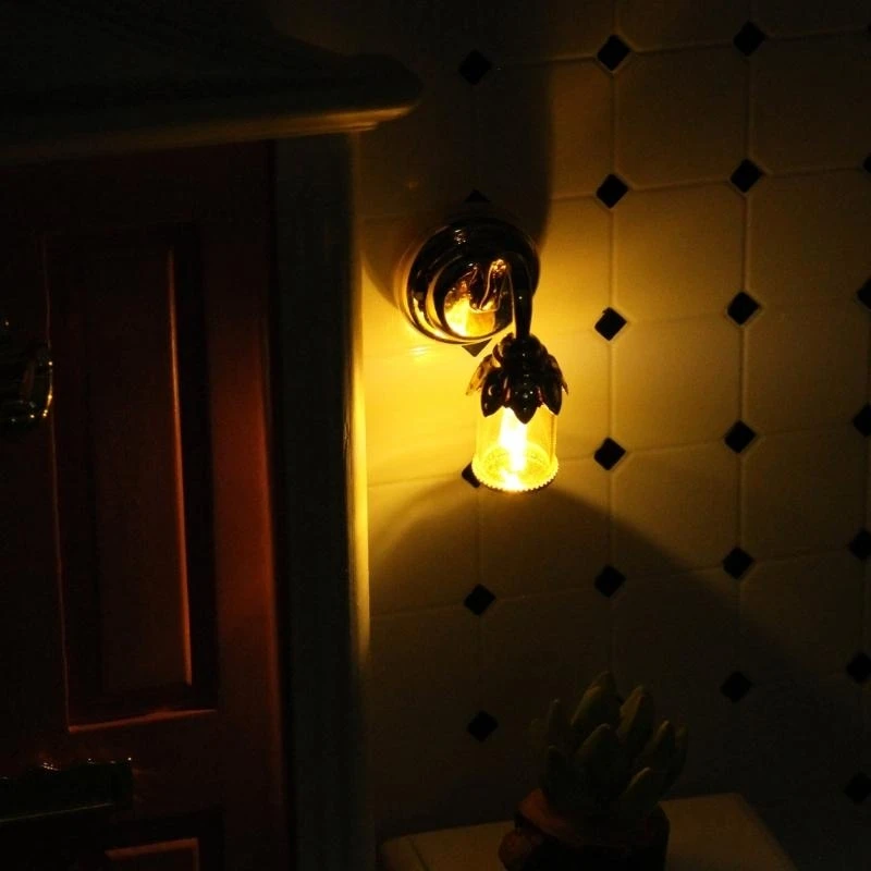 1:12 Dollhouses salon Sconcce Gence Kid LED lampe murale jouet meubles maison maison lampe murale