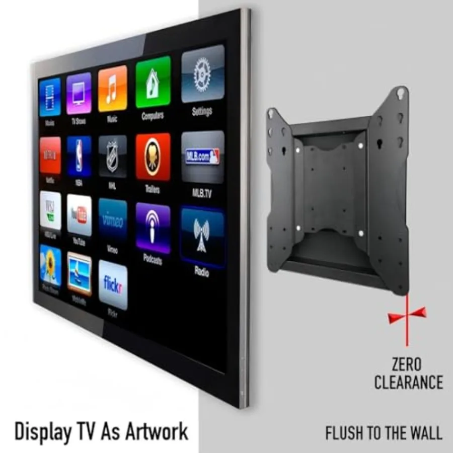 حامل تلفزيون NSY50201 InWall لشاشات مسطحة مقاس 4275 بوصة مع 19 وصلة طويلة بدون تصفية، تصميم منخفض لتوفير المساحة #2