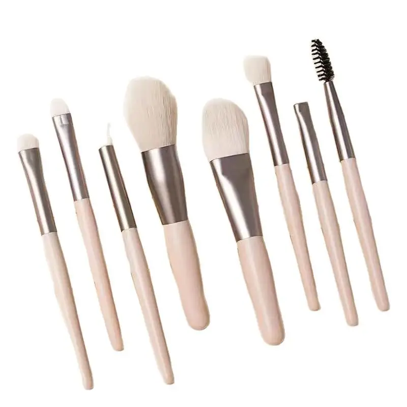 Eye Shadow Highlighter Foundation Brush Set 8pcs Soft Beauty Tools for  and Beginner Makeup Application