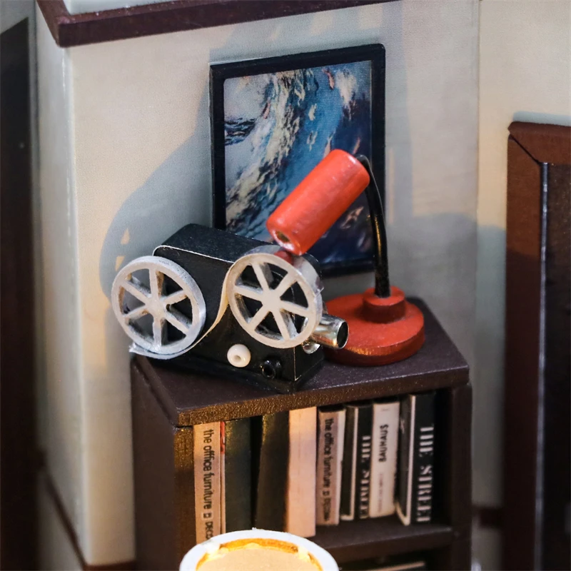 DIY Drewniane Miniaturowe Zestawy Budowlane Apartamentu Teda Casa Domki dla Lalek z Meblami i Lampkami Domki dla Lalek na Prezent Urodzinowy dla Przyjaciół