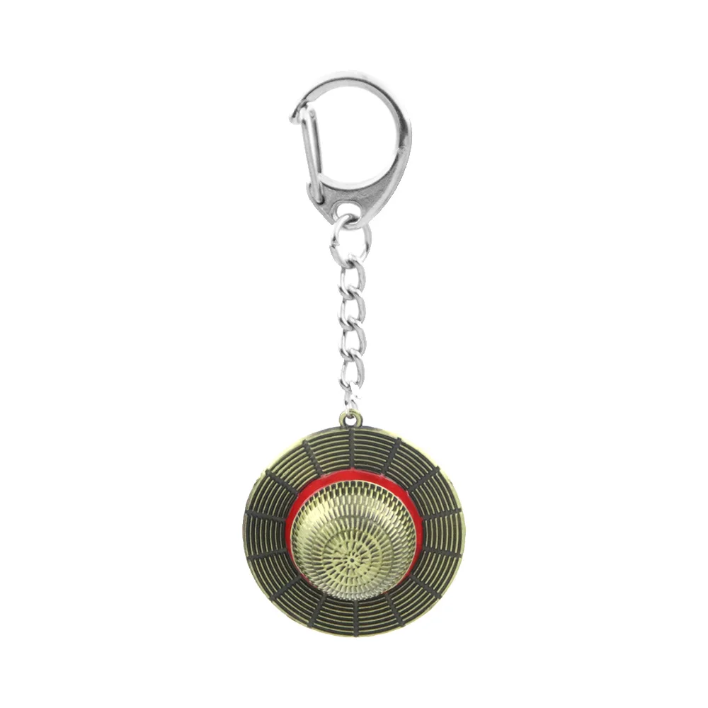 Classic Anime Straw Hat Metal Keychain image