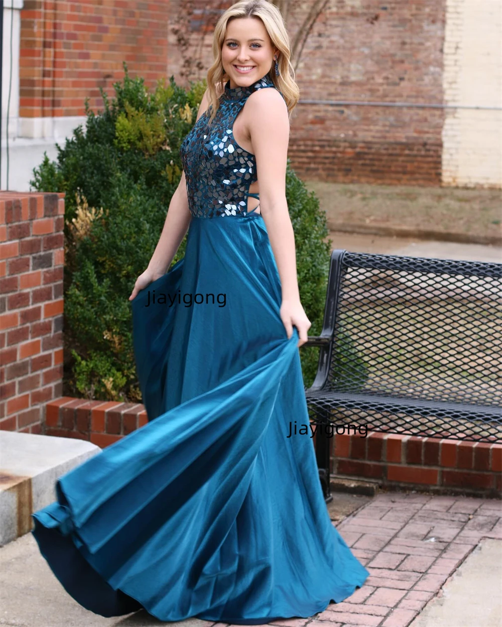 

Prom Jiayigong Sparkle Sizes Available Halter Homecoming es Stain Customized