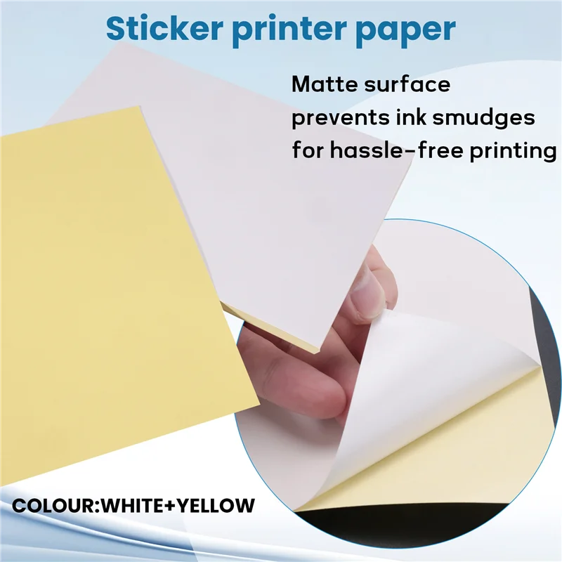 Ingenious-50 Sheets A4 White Self Adhesive Waterproof Sticker Label Surface Paper For Lazer Inkjet Printer Copier