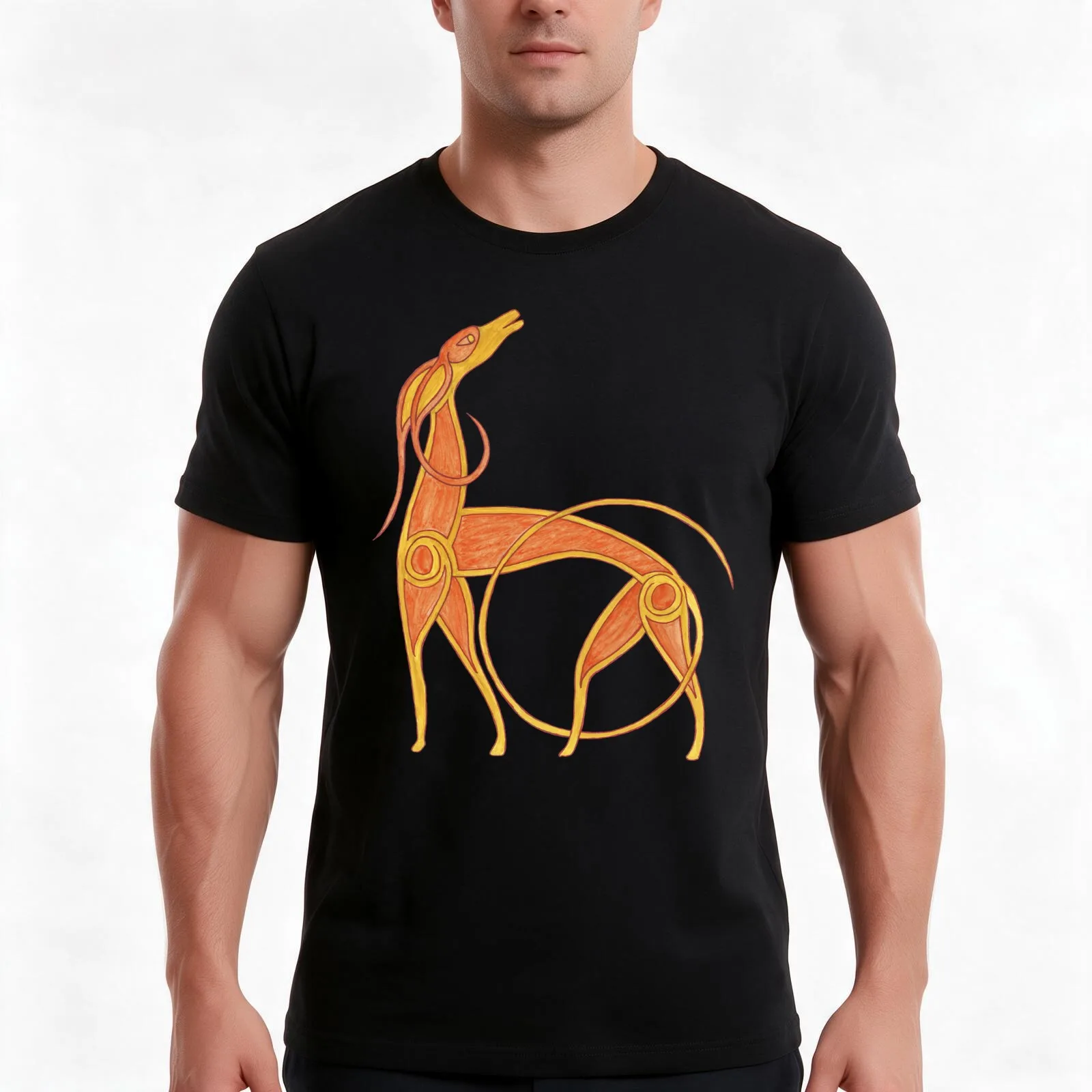 Celtic Anglo Saxon Greyhound Hound Lurcher Dog T-Shirt Summer Casual Cotton Tee Oversized Streetwear Tops Unisex Men Women