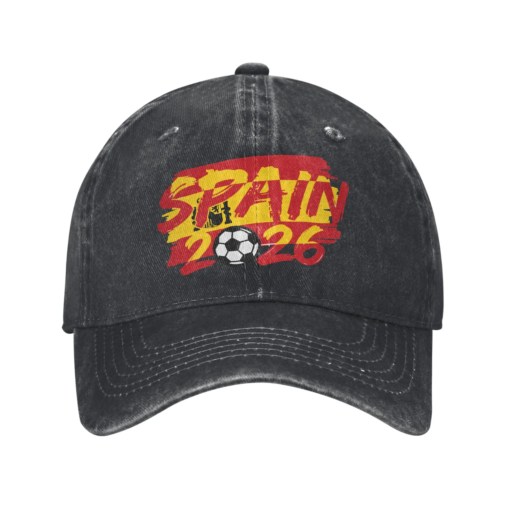 Spain Football Match 2026 Baseball Cap Vintage Distressed Denim Washed Usa Canada Mexico Soccer  Snapback Hat Unisex Caps Hat