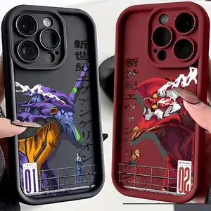 Casing Ponsel Anime EVA E-Evangelion untuk iPhone 16 15 14 13 12 11 Pro Max Mini XR X X 7 8 Plus Penutup Belakang TPU Lembut 12 kasus evangelion penjualan terbaik - №
