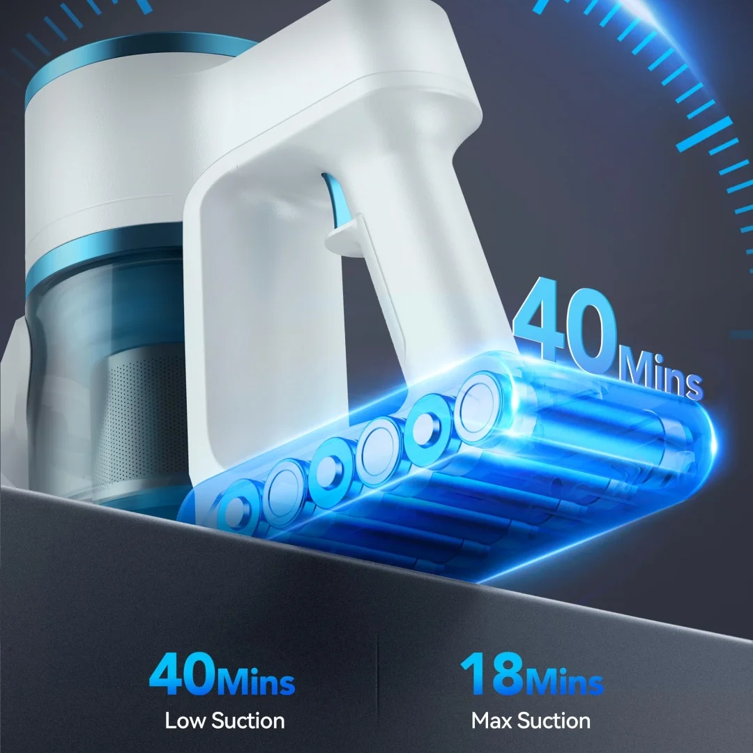 Blossom QCVC01 4‑in‑1 Cordless Stick Vacuum Cleaner,25kPa Powerful Suction Wireless Handheld Vacuum,Multi‑Purpose Lightweight Vacuum for Home Pet Hair Hard Floor Carpet Sofa Car Deep Cleaning view 5