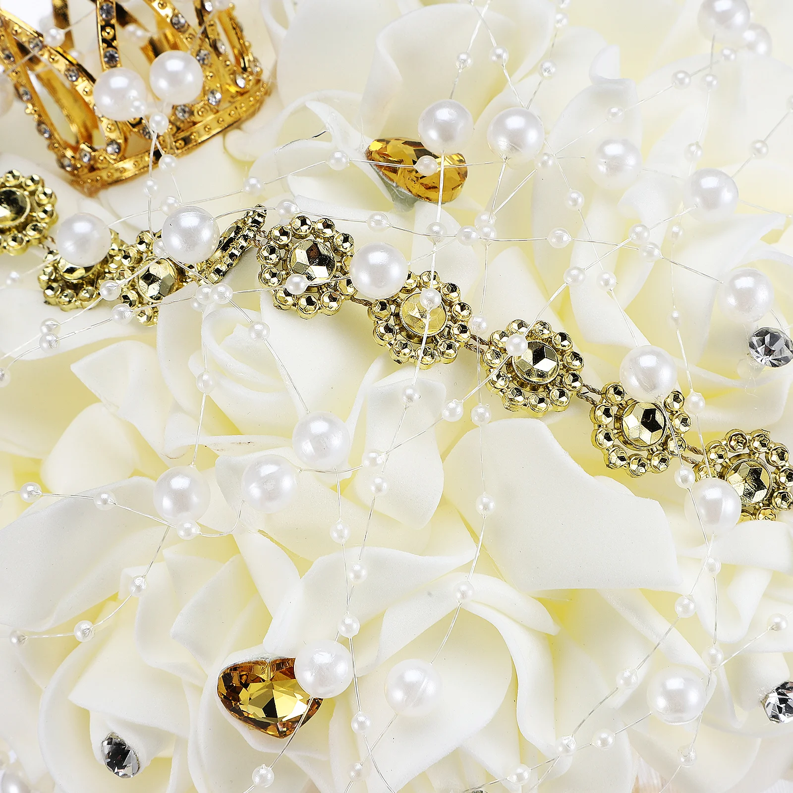 

Wedding Hand-held Flower Accessories Decorations Wreaths Artificial Beads Chain Pearls Bride