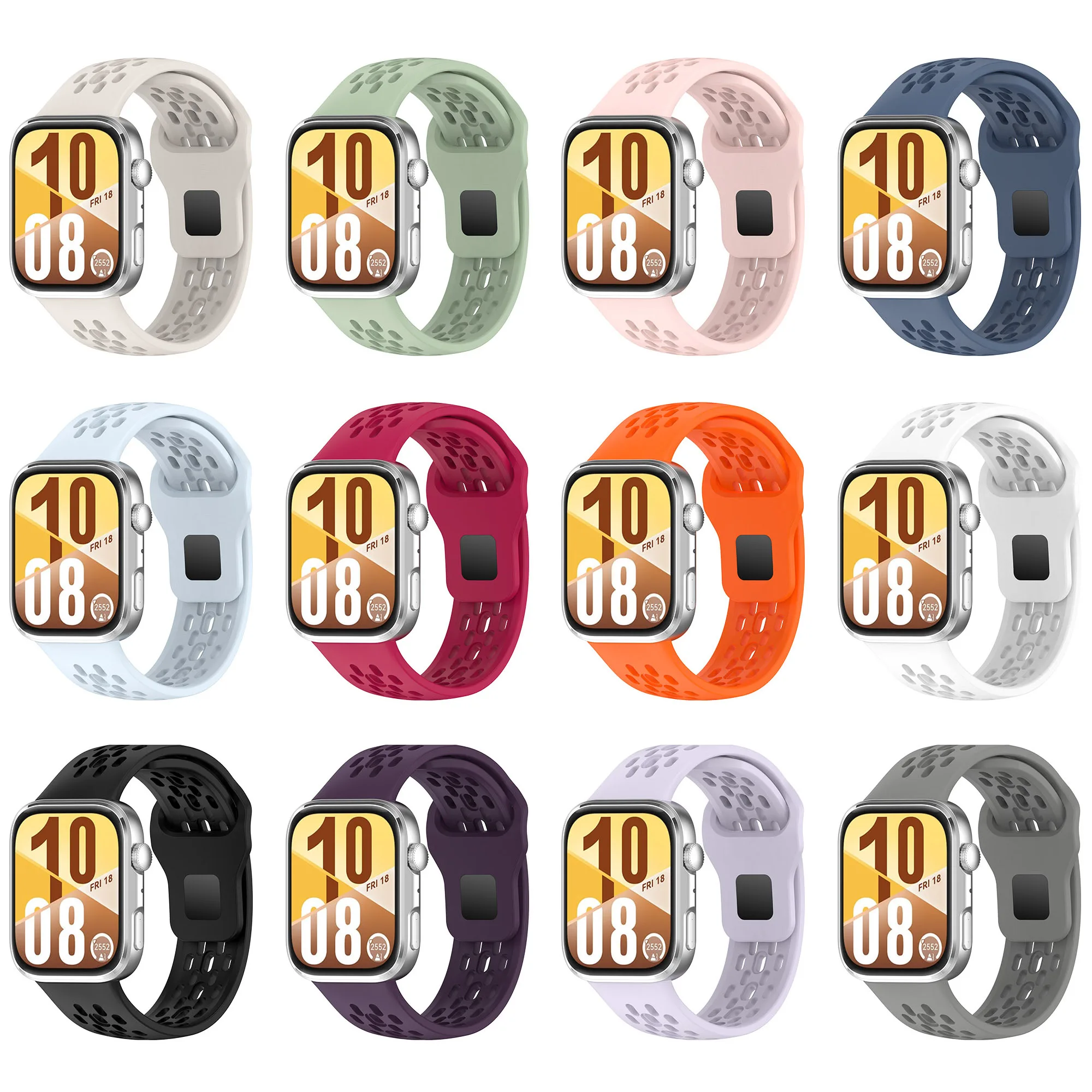 Silikonarmband für Huawei Watch Fit 4 3, Sport, atmungsaktives Armband, Ersatzarmband für Huawei Watch Fit 4 Pro, Zubehör