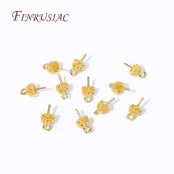 18K 골드 도금 중공 크라운 디자인 진주 펜던트 장착, 비즈 엔드 캡 페그 보석, DIY 진주 보석 공예에 적합