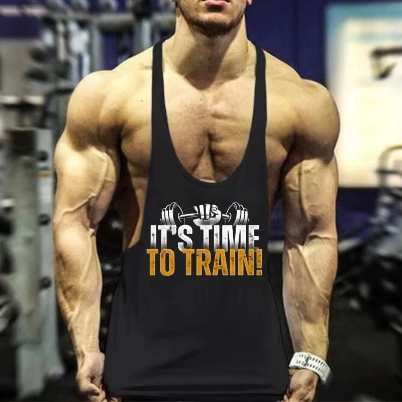 قميص بدون أكمام لصالة الألعاب الرياضية للرجال، سترة رياضية ضيقة قابلة للتنفس، سريعة الجفاف ومتينة بدون أكمام لكمال الأجسام