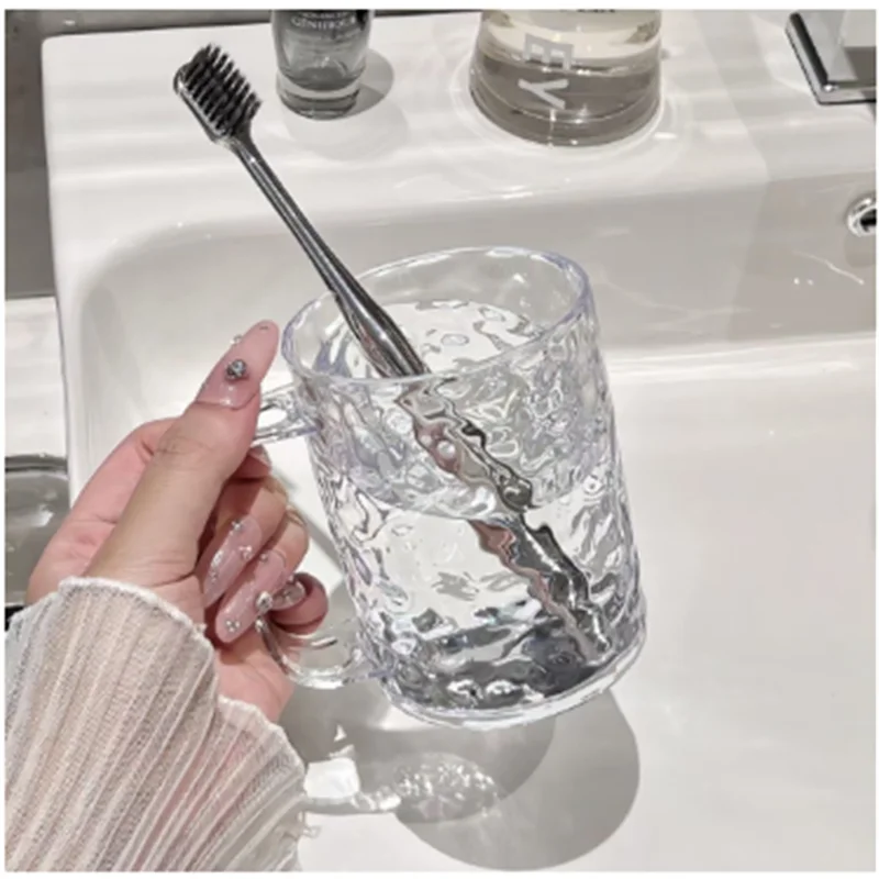 Light Luxury Household Water Wave Pattern Washing Cup Children's Toothbrush Cup Glacier Pattern Mouthwash Cup Transparent Toothb