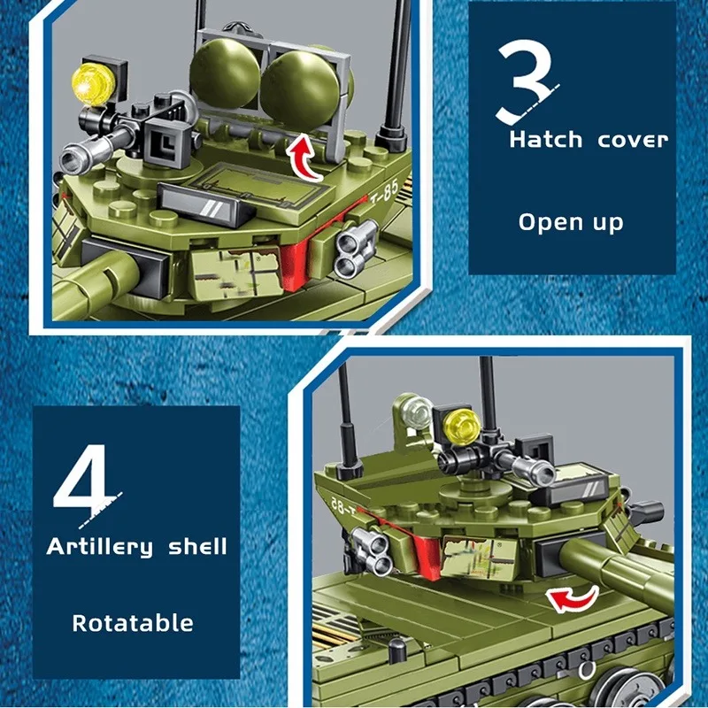 WW2 Veículos Militares Blocos de Construção Brinquedos, Compatível com Tanques Lego, Modelos de Aeronaves de Combate, Educação DIY