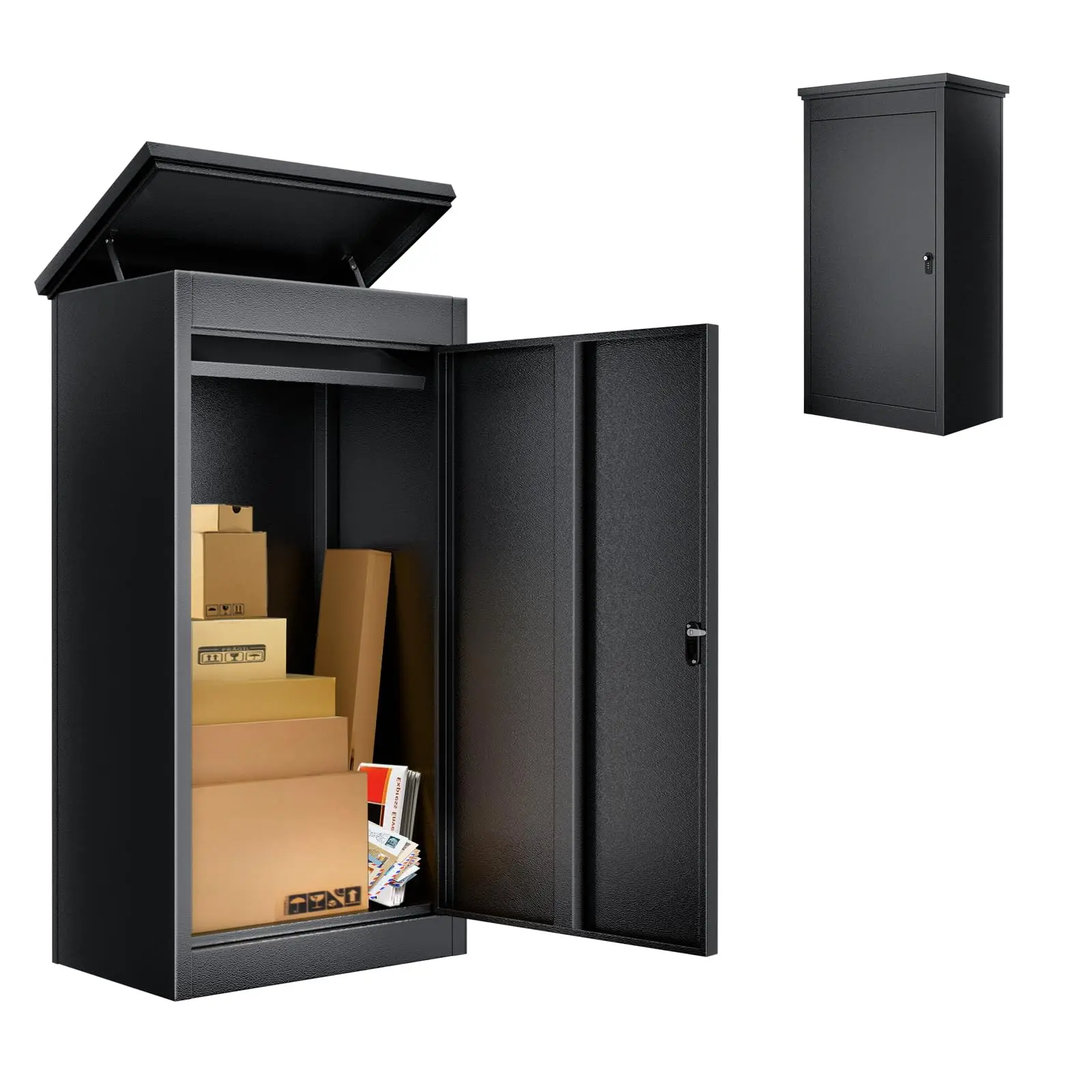 Package Delivery Boxes & Mailbox,Large Parcel Drop Box with Keys, Steel Mailbox with Waterproof Anti-Theft Function