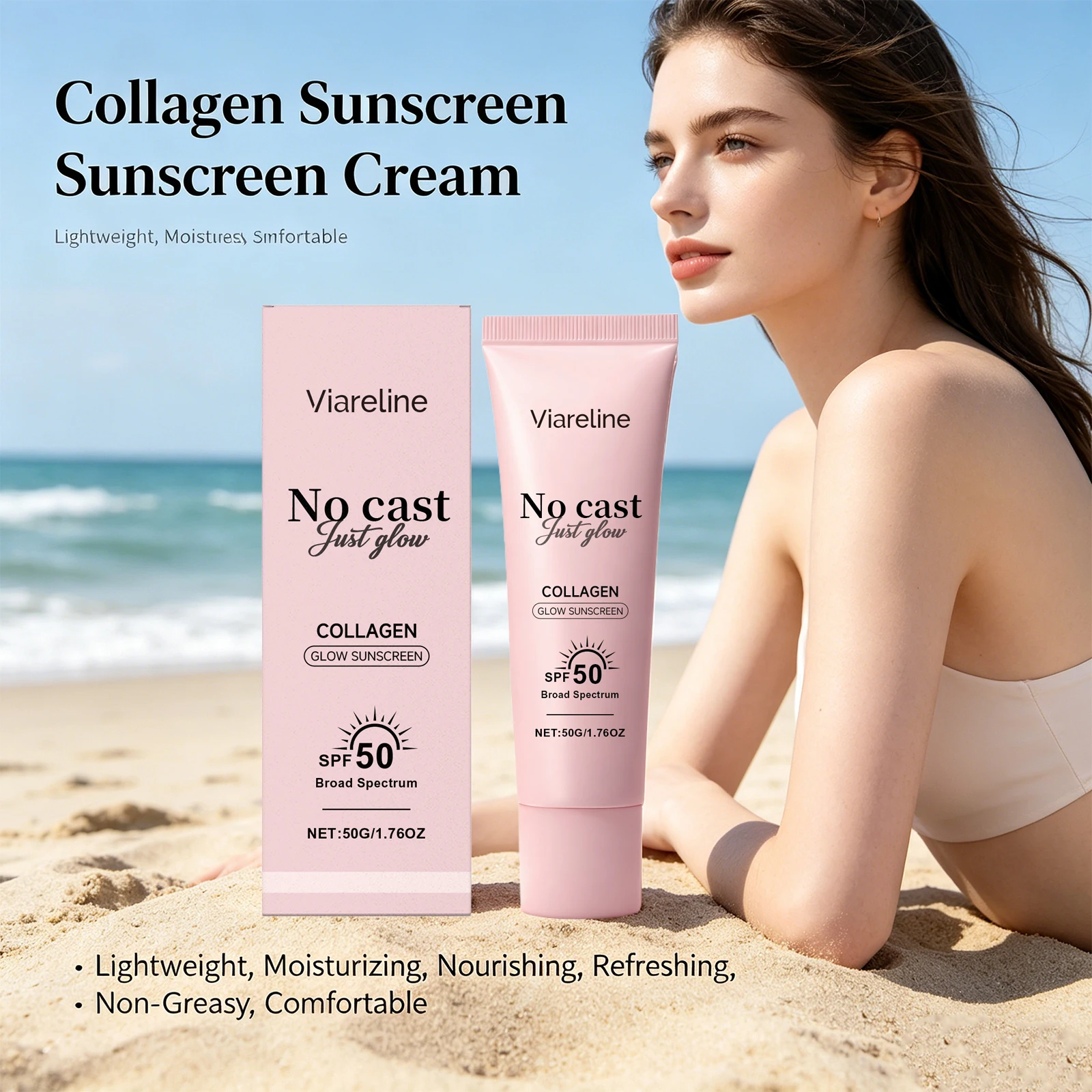 Krim Tabir Surya Kolagen SPF 5 - Spf 50 Sunscreen ulasan dan harga