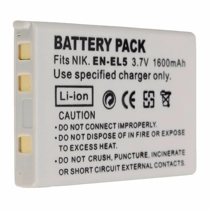 New 2pcs EN-EL5 EN EL5 1600mAh Rechargeable Camera Battery for Nikon Coolpix P4 P80 P90 P100 P500 P510 P520 P530 P5000 P6000