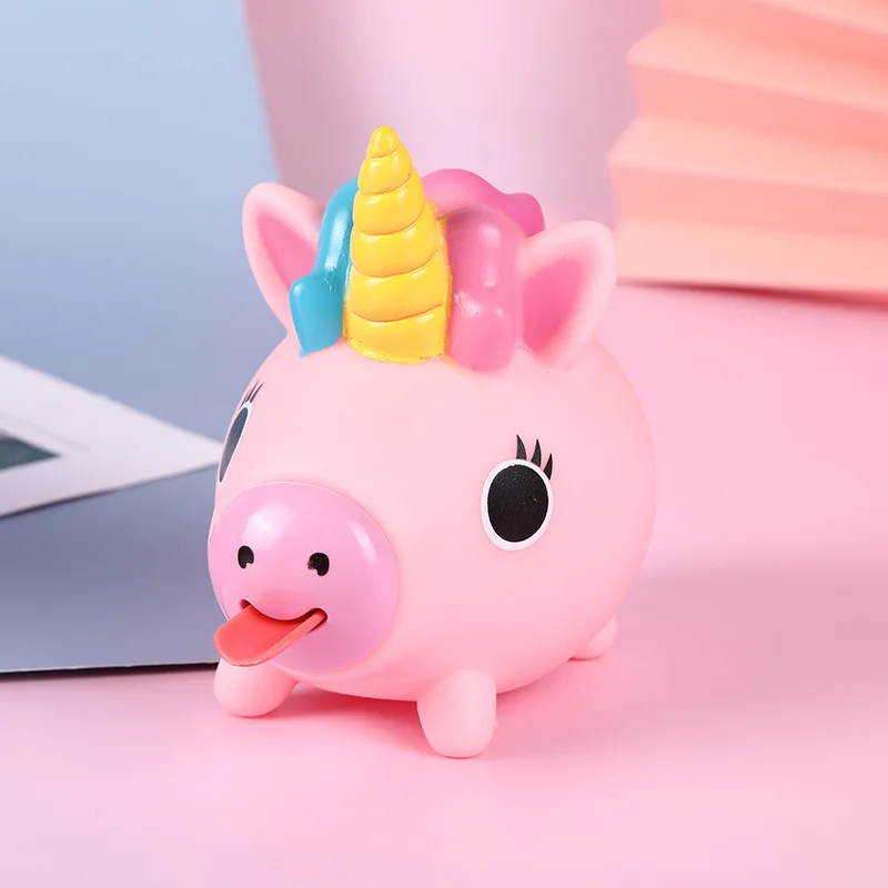 1pcs Squeezing Tongue Toy Cute Unicorn Fun Stress Relief and Release Doll Fidget Toys Gift for Boys and Girls
