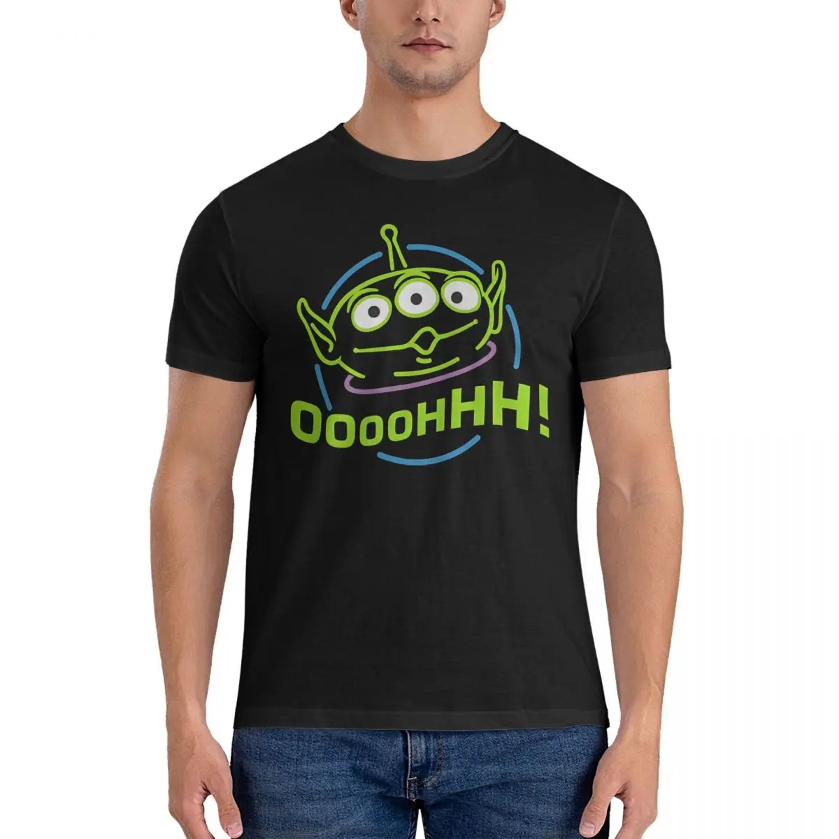 Oooohhhhhh Alien T Shirt Men Pure Cotton Casual T-Shirt O Neck Disney Toy Story Tees Short Sleeve Clothes 4XL 5XL