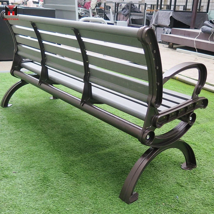 Factory Customized Patio Benches Farmhouse Garden Bench Outdoor Steel Wood Garden Bench For Traditional Park Long Chairs