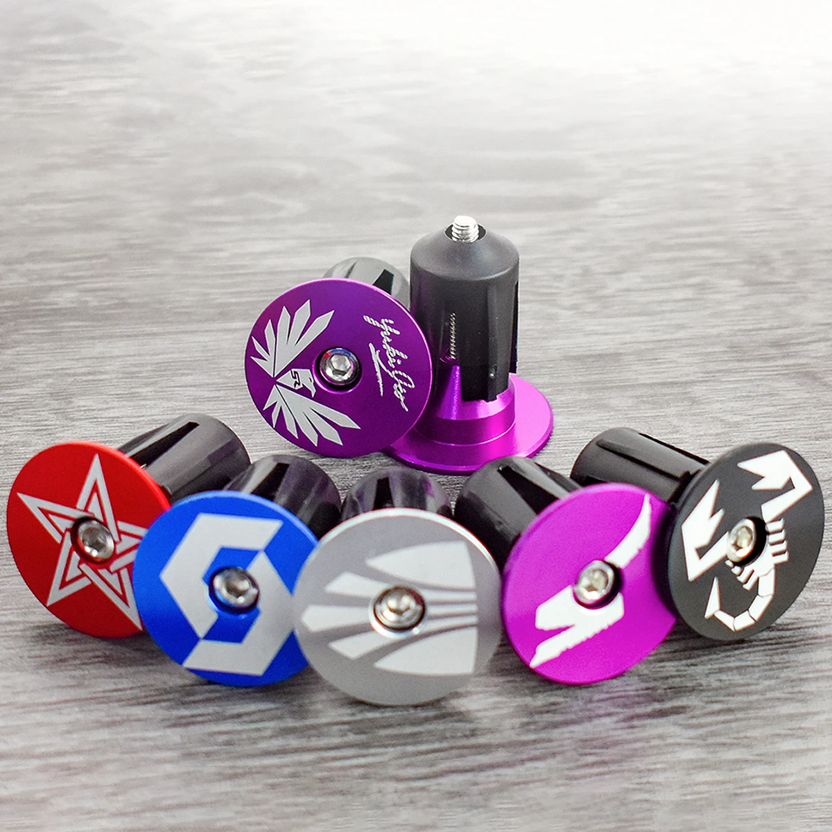KRSEC MTB Road Bike Handlebar End Plugs Aluminum Alloy Handle Bar End Cap BMX Bike Grip Multi-color Cover Bicycle Accessor