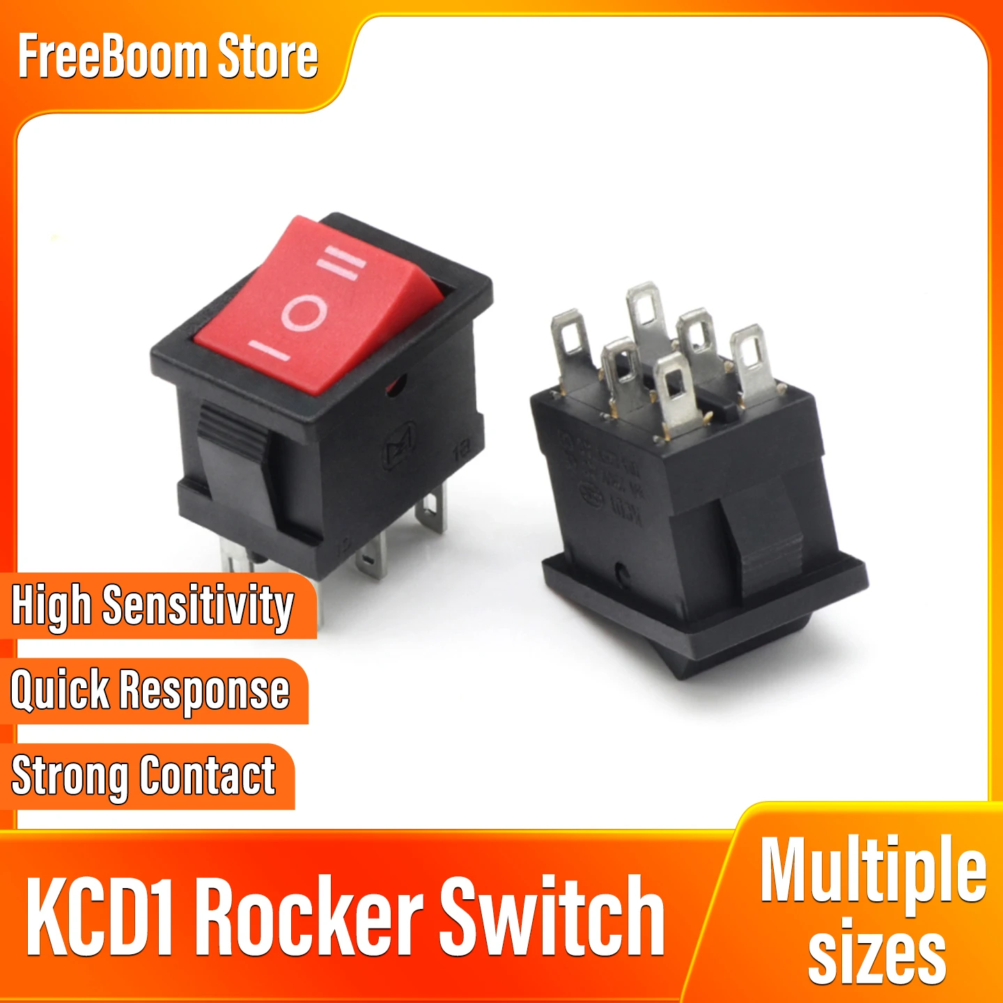 1~50pcs KCD1 Rocker Switch 2/3/4/6 Pin 2/3 Position 6A/250V 10A/125V AC 15mm x 21mm SPST Push Button Boat Car Power Switches