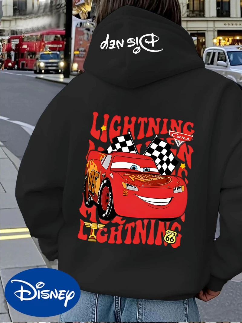 

Women's Disney Car Movie Lightning McQueen Hoodie - Red Racing Set, Pixar Animation Official Hoodie
