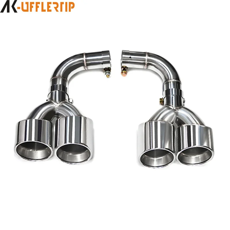 2021-2024 아우디 Q5L 업그레이드 SQ5 트루 포 아웃 스테인리스 스틸 카본 파이버 블랙 테일 스로트 배기 파이프에 적합