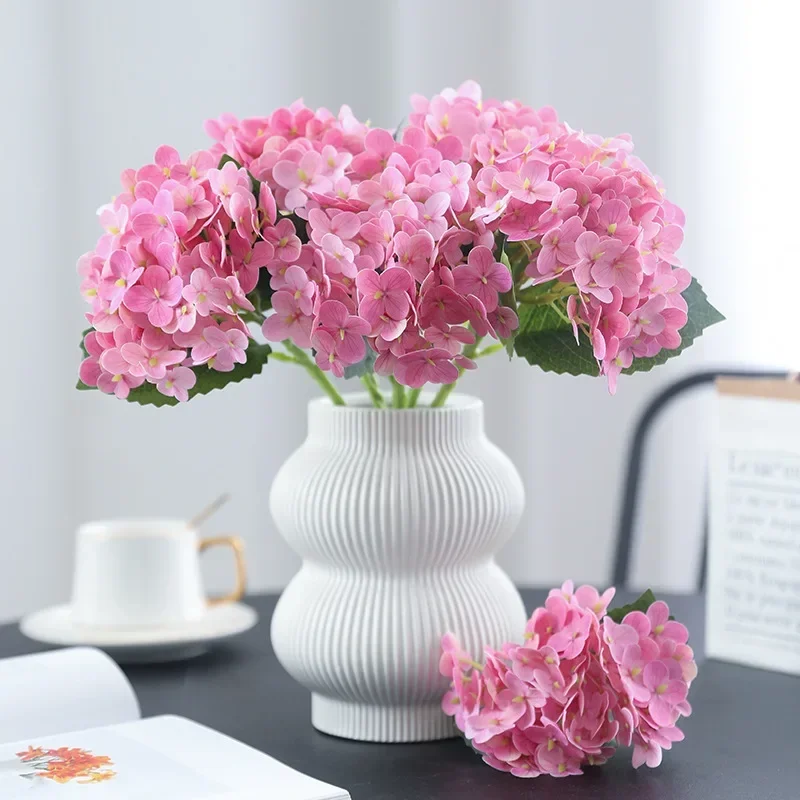 

Simulation10Pcs Real Touch Hydrangea Artificial Flowers Wedding Bouquet Home Room Table Decoration Hydrangea Party Fake Flowers