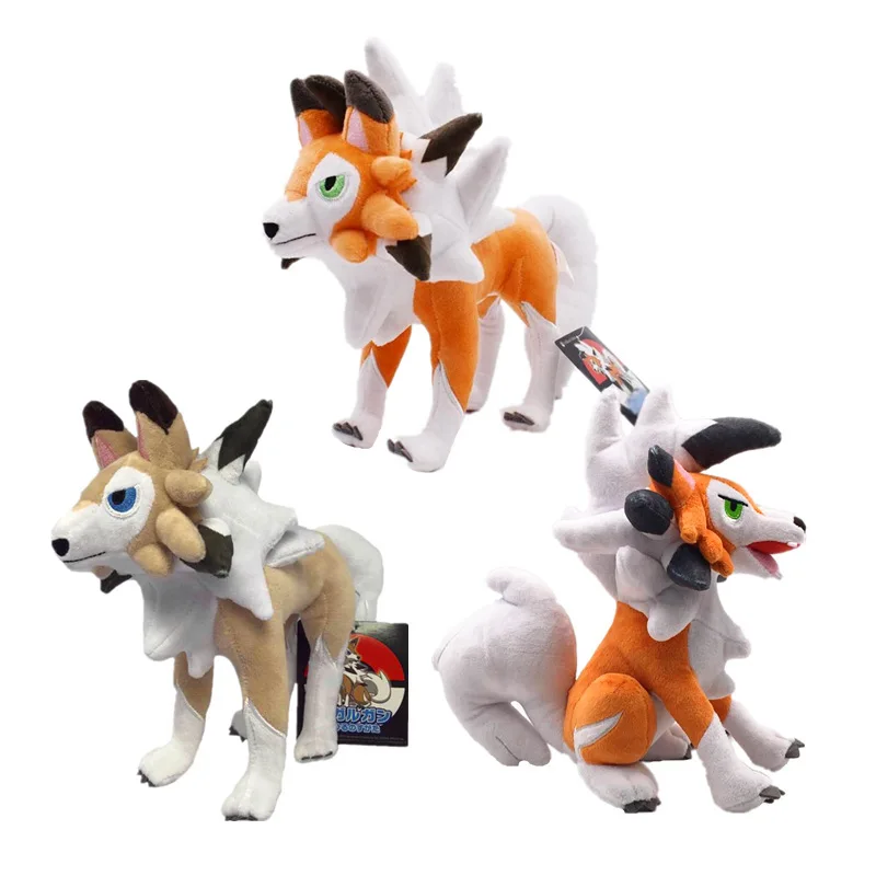 

Pokemon Lycanroc Plush Stuffed Doll Animal 25cm Daylight Dusk Night Forms Standing Sitting Position Children Gift Plushie Toy