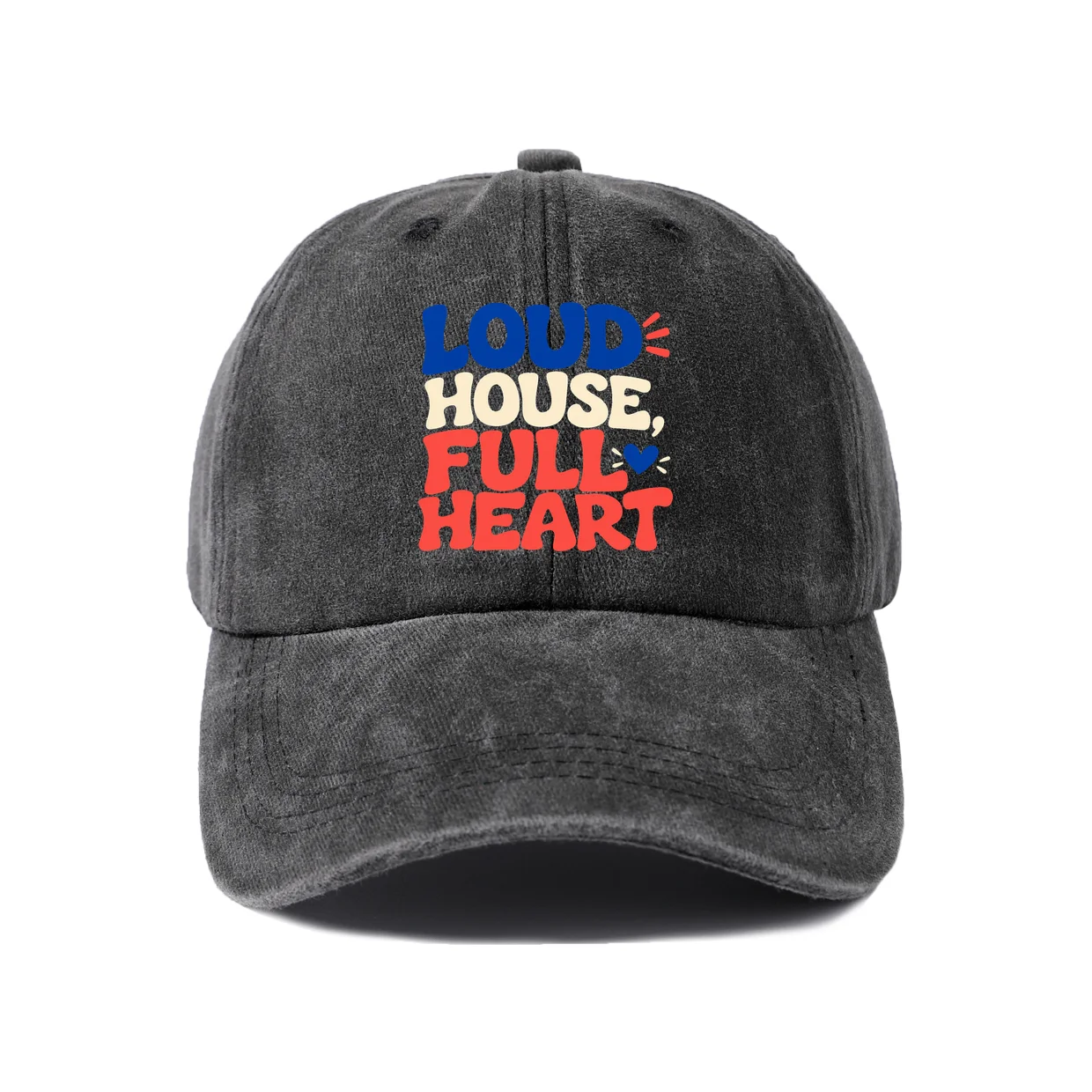 Loud House Full Heart Graphic Vintage Washed Baseball Cap, Adjustable Unisex Dad Hat, Casual Gift